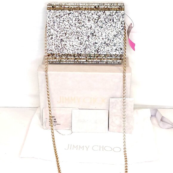 Jimmy Choo Handbags - Jimmy Choo Glitter Acrylic Clutch With Chain Strap